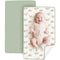Konssy 2 Pack Waterproof Muslin Cotton Portable Changing Pad 30"x 17", Soft