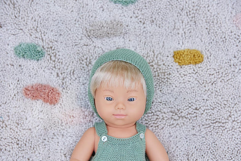 Miniland Doll 15'' Caucasian Blond Boy with Down Syndrome, Anatomically Correct, Quality Made in Spain