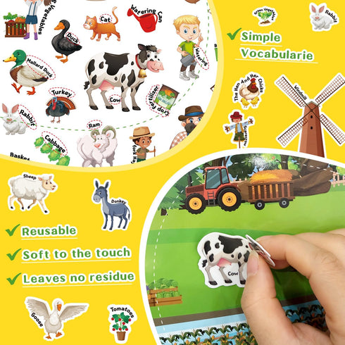 3-6, Reusable Jelly Sticker Books, Sticker Books for Toddlers, Stickers for Kids, Travel Toys for Children Toddler