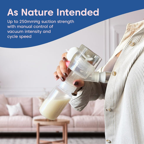 Limerick Love Manual Breast Pump, Easy-to-Use & Portable, Includes ComforTouch Silicone Breast Cup, BPA-Free Bottle