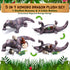 Lenwen 5 Pieces Komodo Dragon Plush Toy Set with 26 Inch Giant Lizard and 4 Plush Baby Lizards for Kids Birthday Gift