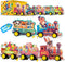 Oriate Rolling Magnet Train Set for Magnetic Tiles, 5pcs Magnet Tiles Toy