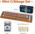Set 2-Track 6 Small Size Travel Wooden Cribbage Board Game Foldable Cribbage with Magnetic Storage, Metal Pegs & Full