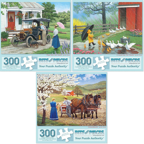 Bits and Pieces Value Set of Three Jigsaw Puzzles for Adults That