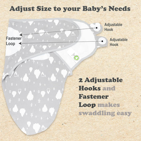 3-Pack 3-6 Cozy Bublo Baby Swaddles for Newborns Infant Swaddles Months Adjustable Swaddle Sleep Sack Soft Organic