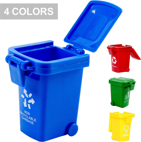 Nunkitoy (2 Inches) Mini Size Trash Can Toy,Garbage Truck's Trash Cans, Mini Curbside Vehicle Garbage Bin Trashcan