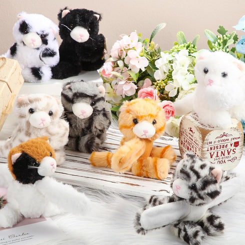 8 Pack 8 Inch Liliful Kids Plush Gifts Stuffed Animal Cat Slap Bracelets - Graduation Class Prizes Toys Wrist Band Cute