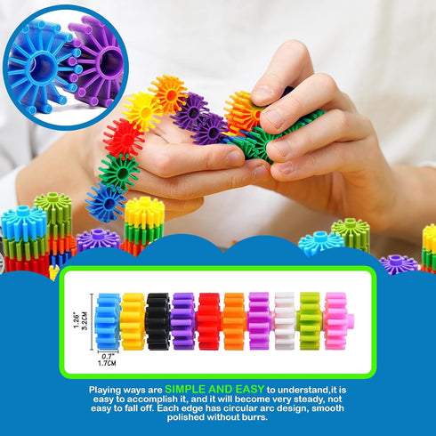 STEM Building Blocks Toys for Kids, Educational Gear Interlocking Construction Playset for Creativity