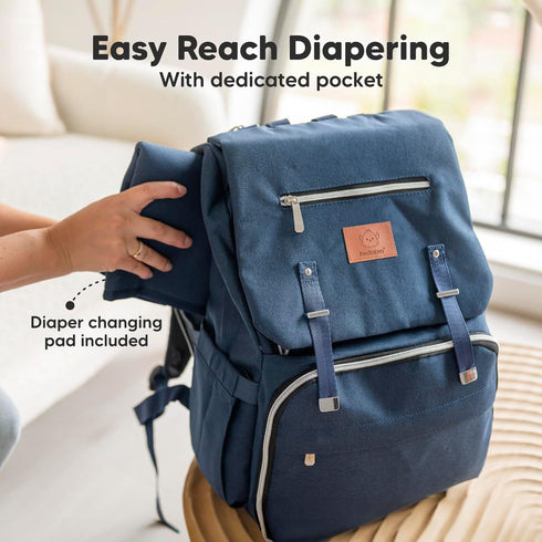 Backpack Backpack KeaBabies Baby Diaper Bag with Changing Pad - Waterproof Baby Bag for Mom and Dad, Insulated Bottle