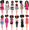 12 Piece African American Toy Doll Playset - 11.8" Premium Fashion Diversity Dolls for Kids