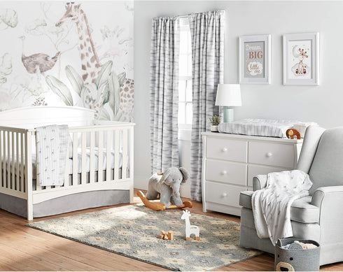 Lush Decor Baby Jungle Adventure Sherpa Blanket, Gray 30" x 40" for Infants and Toddlers