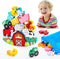 Montessori Toys for Kids 3-7, Wooden Farm Animal Blocks Stacking Games, Educational Toy for 3-6 Year Olds, Birthday