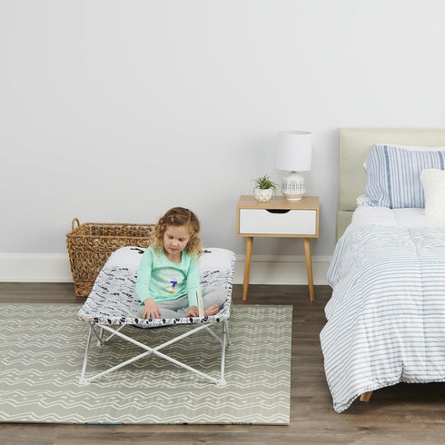 Regalo My Cot Pal Extra Long Portable Toddler Bed - White, Eye Lashes, Small Single