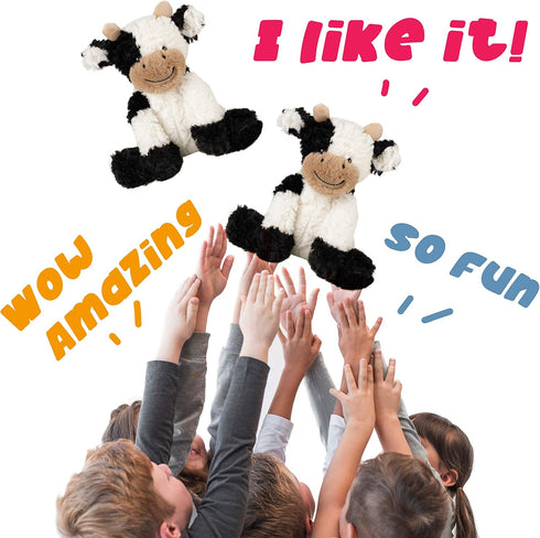 Hopearl 9'' Adorable Plush Cow Toy Floppy Dairy Cattle Soft Stuffed Animal Cute Birthday Gifts for Kids, Boys, Girls