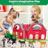 1 2 3 4 5 Playset Farm Animals Toys for Year old Toddlers Girls Boys, Big Red Barn Farm with Figures Animals