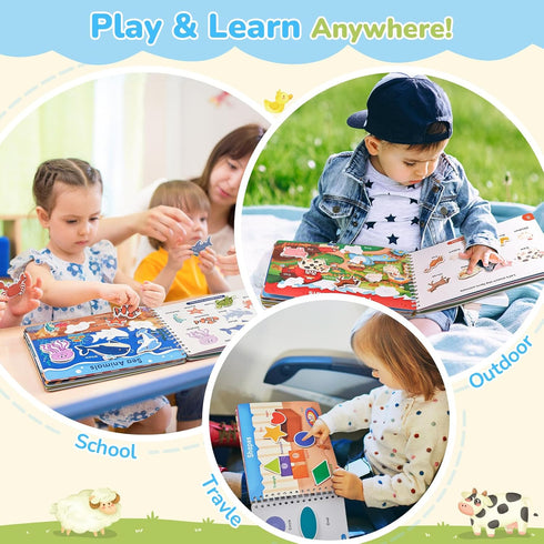 Preschool Busy Book for Toddlers 3-5 - Montessori Learning Activities, Educational Sensory Toys, Autism Learning