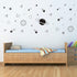 Planet Wall Decal for Boys Room Decor, Outer Space Vinyl Wall Decals, Star Stickers for Kids Bedroom, Nursery (Black)