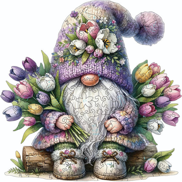 Gnome Wooden Puzzles for Adults, 200pcs Wooden Jigsaw Puzzles for Adults, Gnome