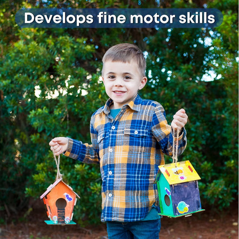 9 DIY Bird House Kits for Children to Build, Unfinished Wood Birdhouses for Kids to Paint