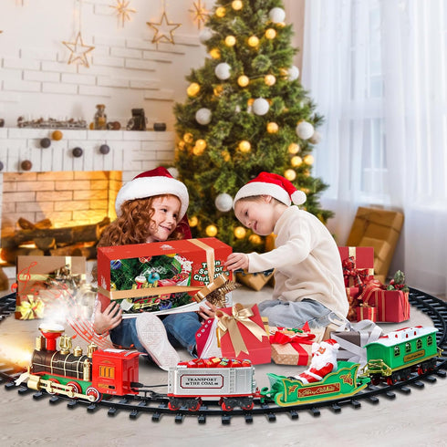 NEUBSAW Set 3 4 5 6 7 8+ Christmas Train - Hanging Train Toys Around Under The Christmas Tree w/Smoke, Whistle (Turn