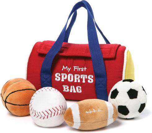 Baby GUND My First Sports Bag Stuffed Plush Playset, Baby Gift Toys