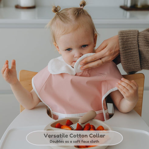 6-Layer 6-36 2-Pack, Waterproof Baby Bib, Reversible, Adjustable, Washable, Stain Oil Resistant, Months, food bib