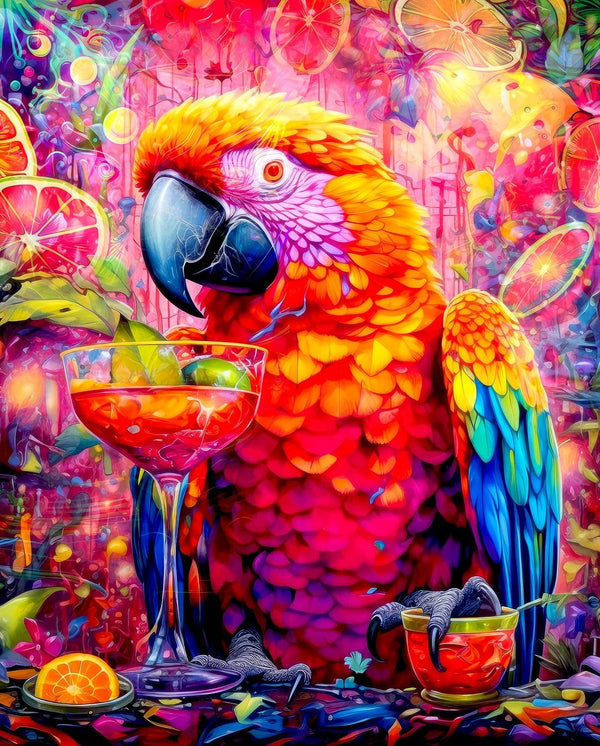 Springbok Paradise Parrot 1000 Piece Jigsaw Puzzle for Adults - Colorful Parrot Sipping Margarita in Jungle Paradise