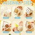 12 Sets Wooden Fall Halloween Houses, DIY Unfinished Craft Kit with Pumpkin Decor and Watercolor Pens