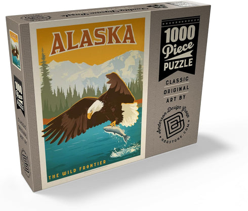 MyPuzzle Alaska: Eagle Vintage Poster, Premium 1000 Piece Jigsaw Puzzle for Adults