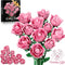 XGSHJ Pink Rose Bouquet Building Set for Girls & Boys - 12 Pack