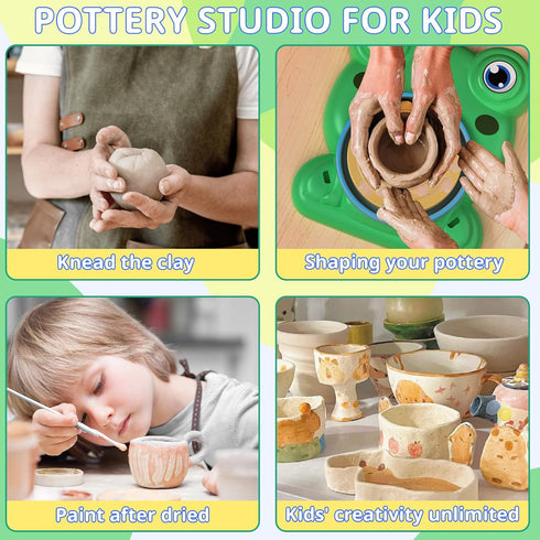 8-12 3 Pack 6 7 8 9 10 11 12+ Aujazyble Pottery Wheel for Kids - Complete Pottery Painting Kit Arts and Crafts for Kids