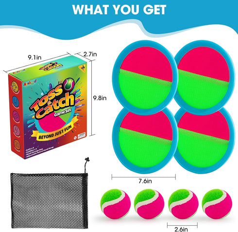 Set 4 4 Ayeboovi Toss and Catch Ball Boys Toys Outdoor Toys Yard Games Outside Games Beach Toys for Kids Ball and Catch