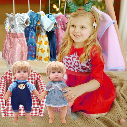 Alive Doll Clothes and Accessories - 6 Sets of Baby Doll Dresses for 10-12 Inch Girl Dolls, Great Gifts
