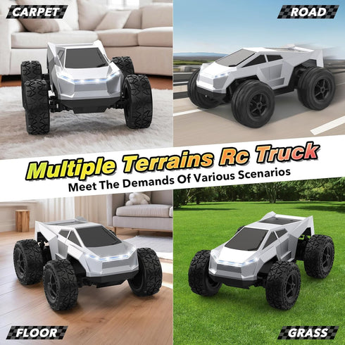 Hepoasky 1:18 2.4GHz 4 5 6 7 8 9 10 4-6 6-8 8-12 Scale Remote Control Car Truck, All-Terrain RC Car Toy with LED