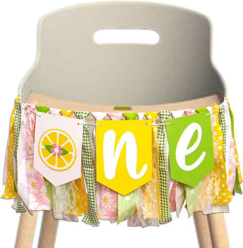 ZAIBIANHAO Lemon First Birthday High Chair Banner - Lemonade 1st Birthday One