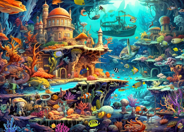 HUADADA 1000 Piece Puzzles for Adults - Whimsical Undersea Fairy Tale, Educational Games for Home Decoration