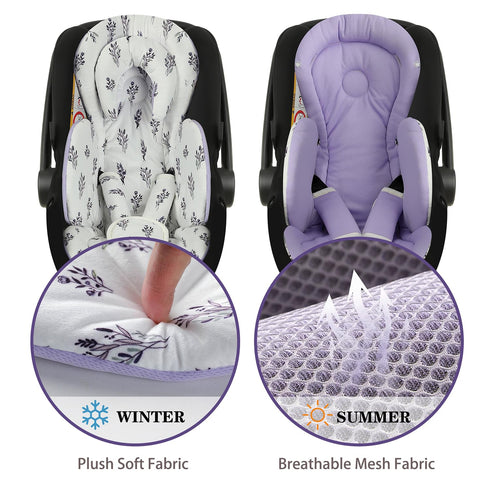 Memobella Set, Infant Car Seat Insert, Body Support for Baby Newborn Infant Toddler with Extra Headrest, Shoulder Pads