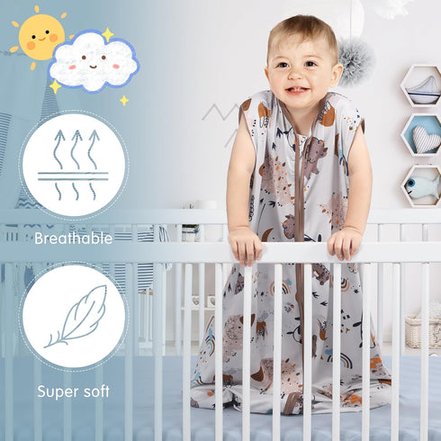 3 Pack 100% 2-Way 0.3. 0-6 BSTOPPT Baby Sleep Sack Rayon Cotton Baby Sleeping Bag Zipper Toddler Wearable Blankets TOG