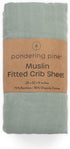 28x52 Organic Muslin Fitted Crib Sheet - Organic Crib Sheet for Standard Crib and Toddler Mattresses, Soft