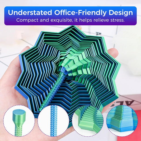 KEZPO 3D Printed Expanded Sensory Fidget Star,Transformable Stress Relief Finger Toy with Detachable Handle,for Office