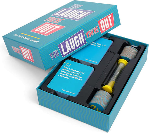 DSS Games You Laugh You're Out Party Game with Hilarious Charades - 125 Prompt Cards for Family Game Nights Ages 14+