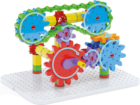 Quercetti Georello Tech Starter Building Set - 100-Pieces to Construct 3-D Structures for Kids Ages 5+, 36 x 60 x 27.5