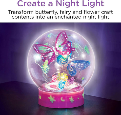 7+) Creativity for Kids Butterfly Fairy Lights Kit | Create a Glowing Fairy Night Light with Butterflies & Sparkle |