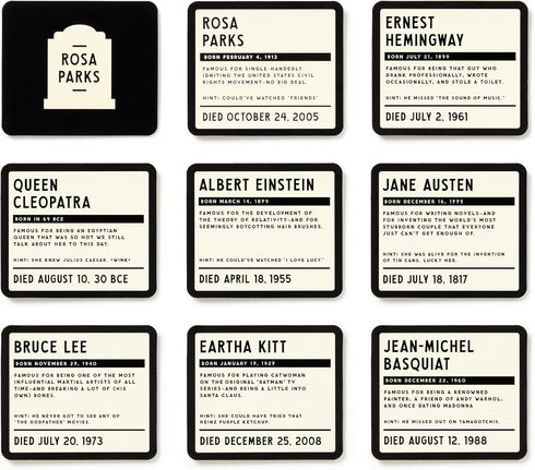 Brass Monkey How Dead are They – Party Game with 350 Game Card Prompts to Figure Out When Celebrities Died