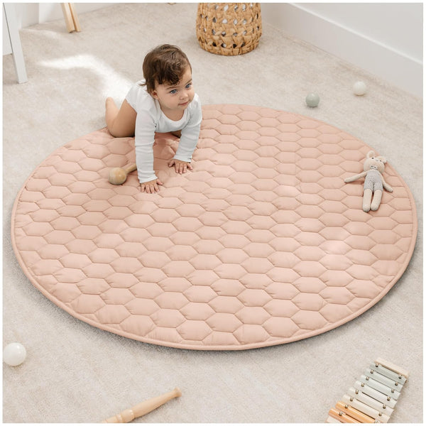 Comfy Cubs Round Kids Play Mat - Medium 48 inches Soft Quilted