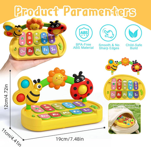 6-12 3 6 9 12 18 4 1 Baby Piano Toy Months Light Up Music Keyboard Baby Toys for Months with Modes, Infant Educational