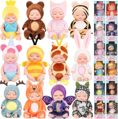 Hanaive 12 Pcs Mini Reborn Baby Doll Cute Easter Doll Gifts 4
