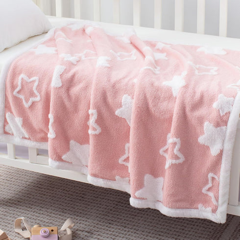 Set 4 Set Set Baby Crib Bedding with Baby Blanket Bundle, Piece Cartoon Crib Bedding & Soft Warm Baby Receiving