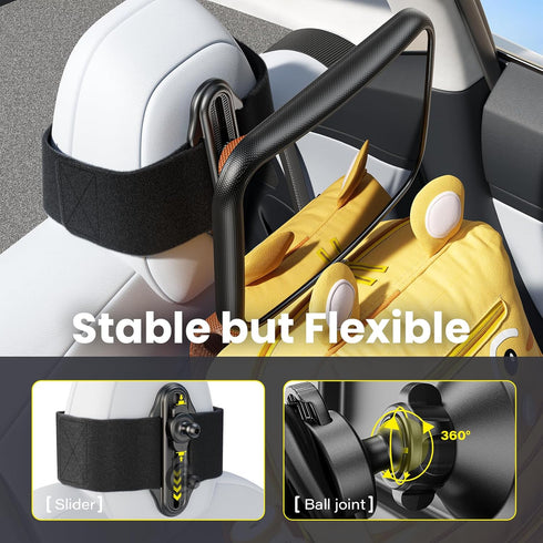 360 Fixed Headrest Car Mirror for Baby Rear Facing Fit Tesla and Other Models Shatterproof Baby Mirror for Car Back