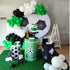 Paready Green Black Balloons - 60 Pcs 12 Inch Dark Green Metallic Silver Balloons for Party Decorations